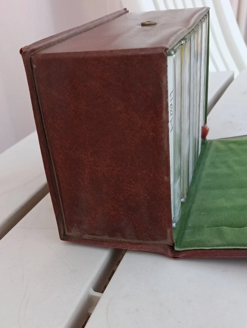 Vintage Cassette Library Decorative Storage Box - Brown Faux Leather